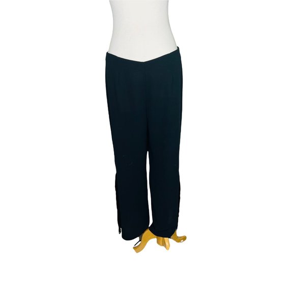 Cartise Vintage 70s Fringe Wide Leg Pants Black RARE - Picture 5 of 12